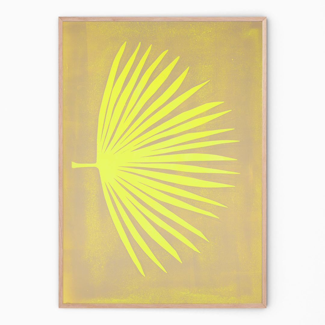 Colorful art in fluor yellow | wall decor | Enkel Art Studio