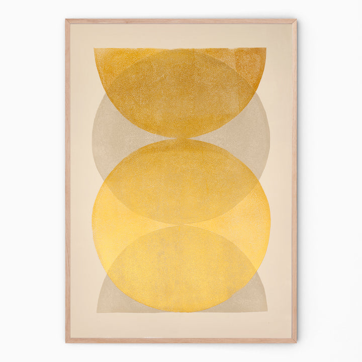 Gold & sand wall decoration in circular shapes | art print | Enkel Art Studio